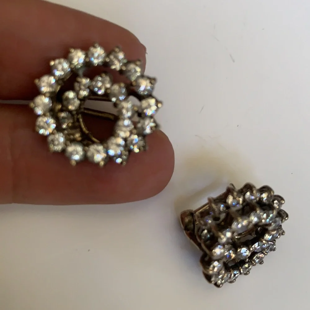 Vintage silver and Crystal beautiful earings